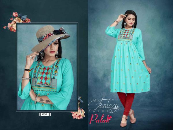 Aagya Palak 2 Rayon Fancy Embroidery Kurti